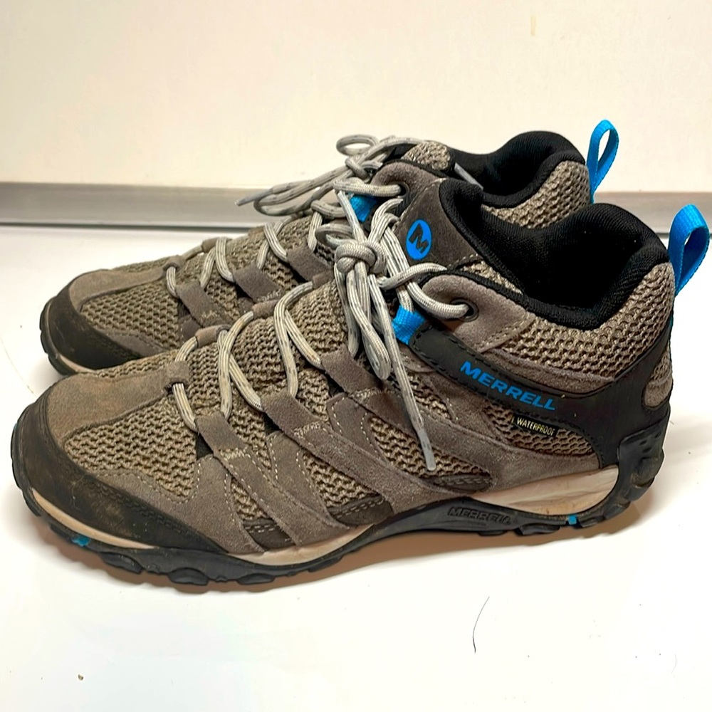 Merrell Alverstone Mid Waterproof Hiking Boots, Charcoal, Women's 9